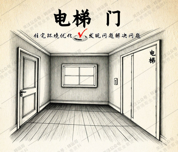开口煞：门对电梯