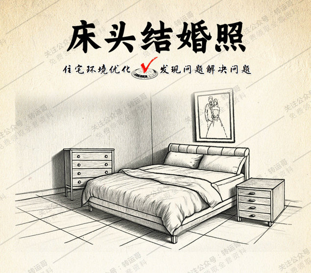 床头挂结婚照