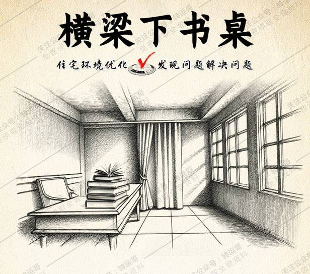 书桌位于梁下